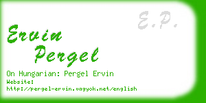 ervin pergel business card